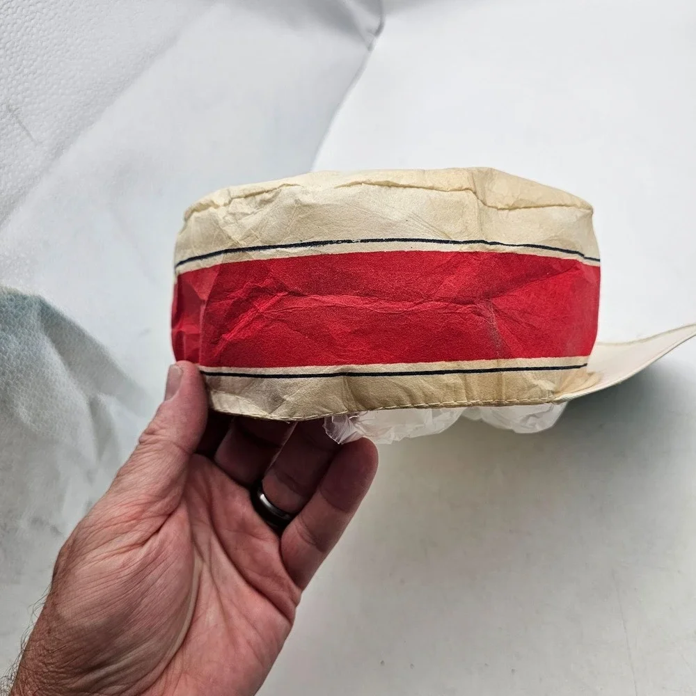 Vintage Pepsi Paper Hat Cap Red Blue White Adcap Line USA Promo Soda Pop